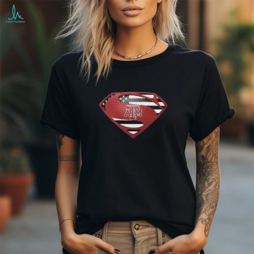 Texas AM Aggies Superman logo shirt