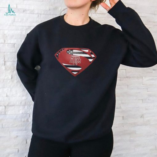 Texas AM Aggies Superman logo shirt