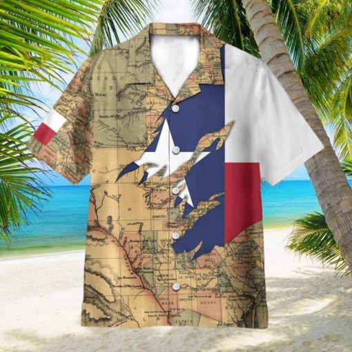 Texas Flag And Map AOP Hawaiian Shirt Aloha Summer Lover Gift Shirt