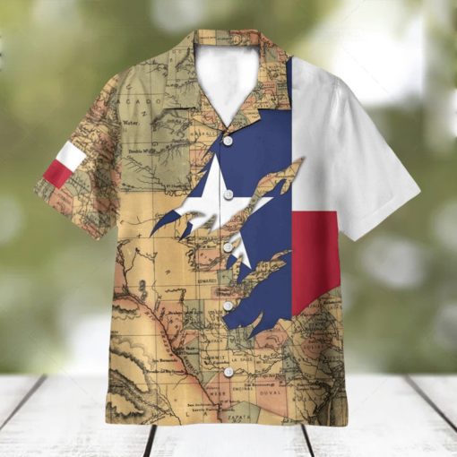 Texas Flag And Map AOP Hawaiian Shirt Aloha Summer Lover Gift Shirt