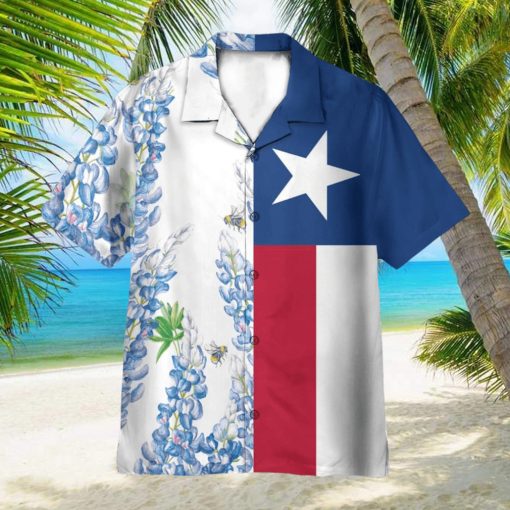 Texas Flag Bluebonnets AOP Hawaiian Shirt Aloha Summer Lover Gift Shirt