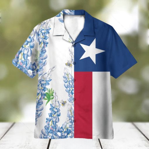 Texas Flag Bluebonnets AOP Hawaiian Shirt Aloha Summer Lover Gift Shirt