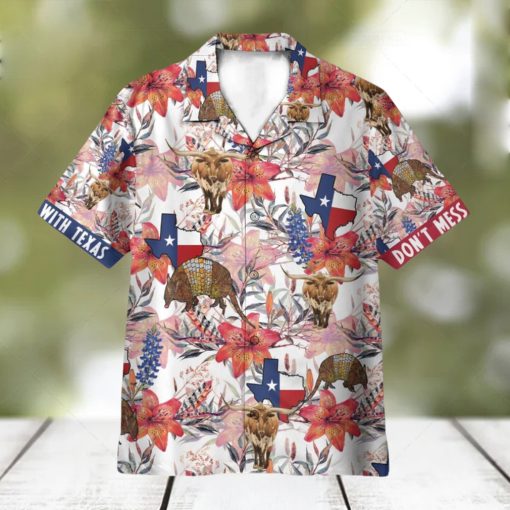 Texas Longhorn Bluebonnet And Armadillo AOP Hawaiian Shirt Aloha Summer Lover Gift Shirt