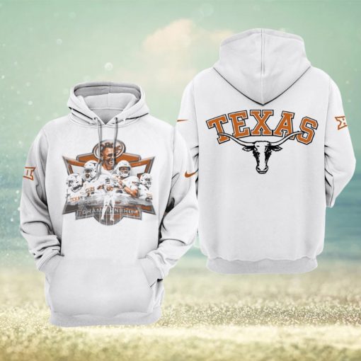 Texas Longhorns Championship Nike Logo White Design 3D Hoodie