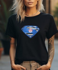 Texas Rangers Superman logo shirt