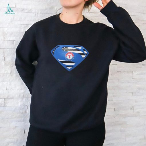 Texas Rangers Superman logo shirt