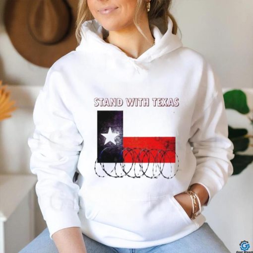 Texas Razor Wire Stand With Texas Flag Shirt