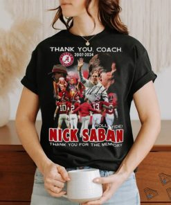 Thank You Coach 2007 – 2024 Roll Tide Nick Saban Thank You For The Memory Signature T shirt
