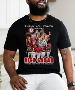 Thank You Coach 2007 – 2024 Roll Tide Nick Saban Thank You For The Memory Signature T shirt