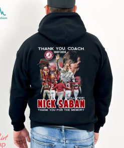 Thank You Coach 2007 – 2024 Roll Tide Nick Saban Thank You For The Memory T Shirt