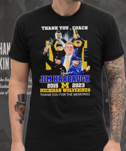 Thank You Coach Jim Harbaugh 2015 – 2023 Michigan Wolverines thank you for the memories signature shirt