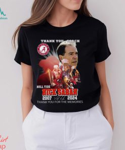 Thank You, Coach Roll Tide Nick Saban 2007 – 2024 Thank You For The Memories T Shirt