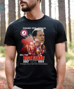 Thank You, Coach Roll Tide Nick Saban 2007 – 2024 Thank You For The Memories T Shirt