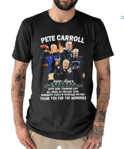 Thank You Pete Carroll 2010 2023 Seattle Seahawks Winningest Coach In Franchise History Shirt