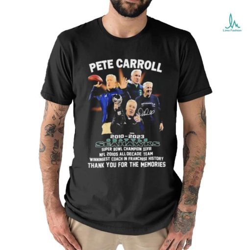 Thank You Pete Carroll 2010 2023 Seattle Seahawks Winningest Coach In Franchise History Shirt