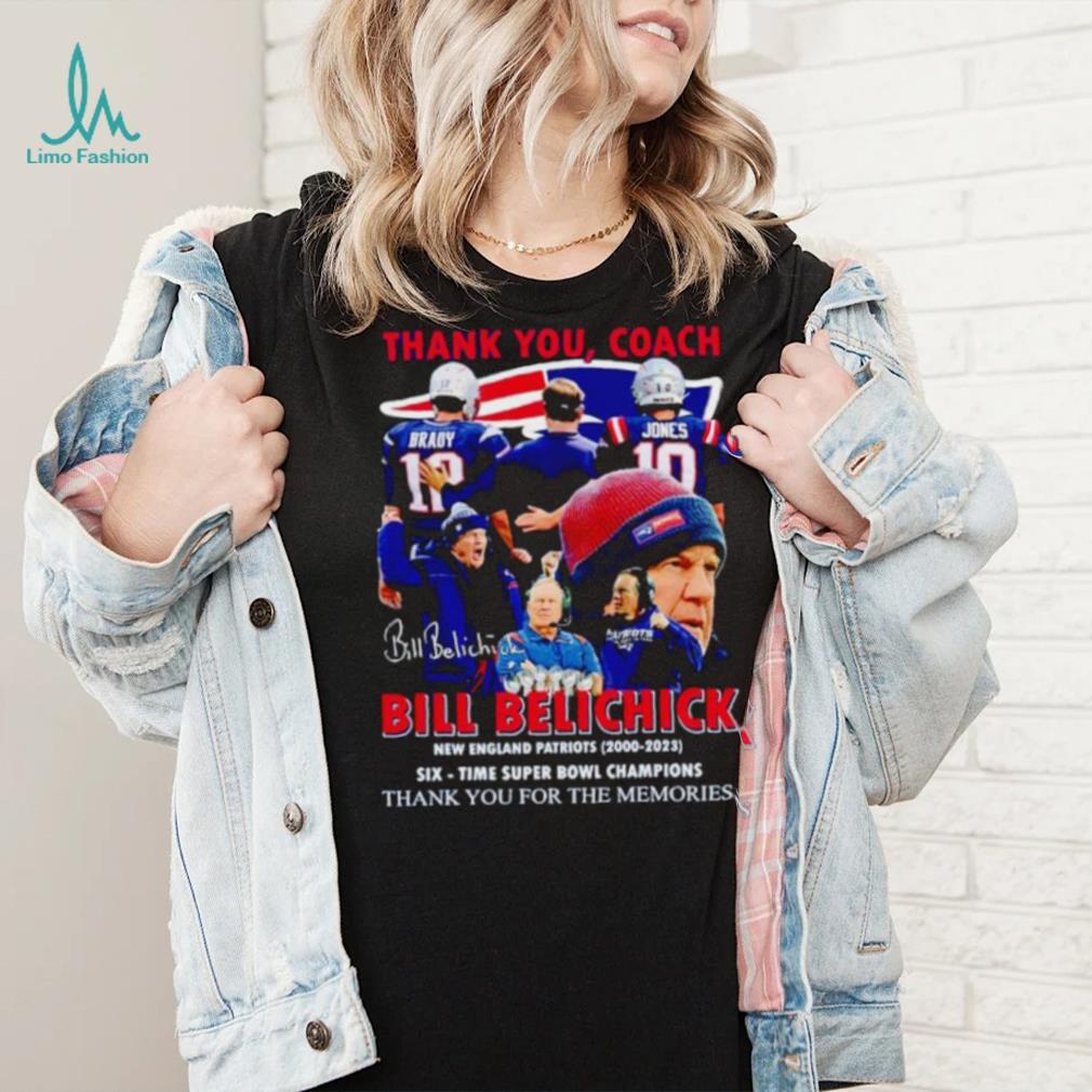 Thank you Coach Bill Belichick New England Patriots 2000 2023 thank you for the memories shirt Thank you Coach Bill Belichick New England Patriots 2000 2023 thank you for the memories shirt