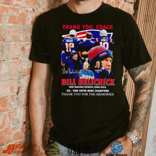 Thank you Coach Bill Belichick New England Patriots 2000 2023 thank you for the memories shirt