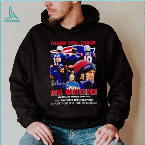 Thank you Coach Bill Belichick New England Patriots 2000 2023 thank you for the memories shirt
