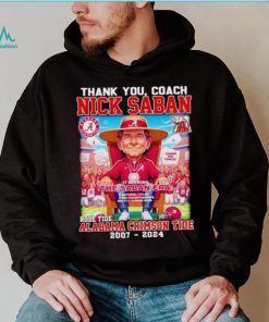 Thank you Coach Nick Saban 17 seasons The Saban Era Roll Tide Alabama Crimson Tide 2007 2024 shirt