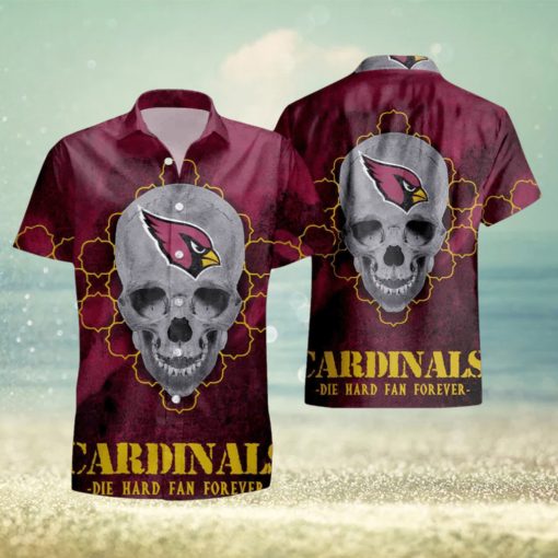 The Arizona Cardinals Print Skull NFL Hawaiian Shirt