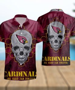 The Arizona Cardinals Print Skull NFL Hawaiian Shirt