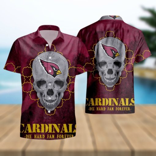 The Arizona Cardinals Print Skull NFL Hawaiian Shirt