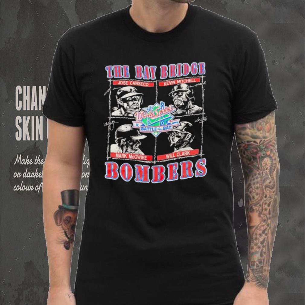 The Bay Brige Bombers Jose Canseco Kevin Mitchell Mark McGwire Will Clark baseball legends signatures shirt The Bay Brige Bombers Jose Canseco Kevin Mitchell Mark McGwire Will Clark baseball legends signatures shirt