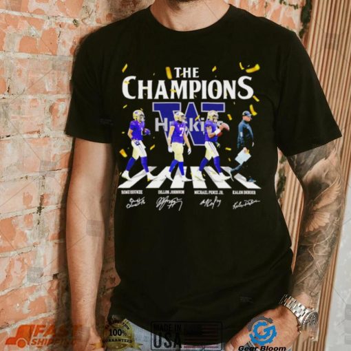 The Champions Washington Hukies player signatures logo shirt