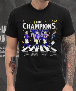 The Champions Washington Hukies player signatures logo shirt