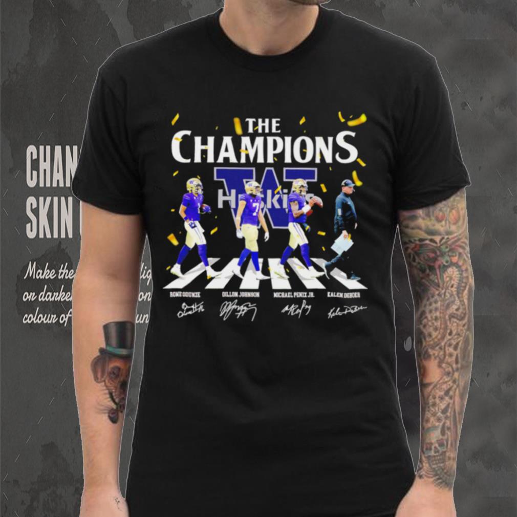 The Champions Washington Hukies player signatures logo shirt The Champions Washington Hukies player signatures logo shirt