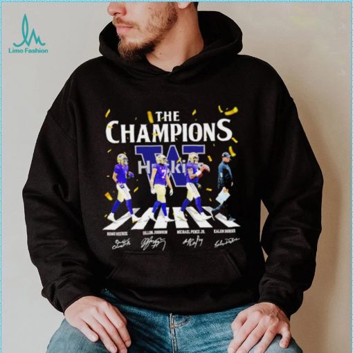 The Champions Washington Hukies player signatures logo shirt