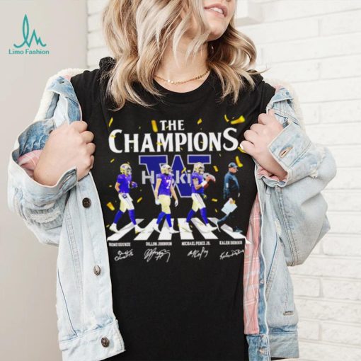 The Champions Washington Hukies player signatures logo shirt
