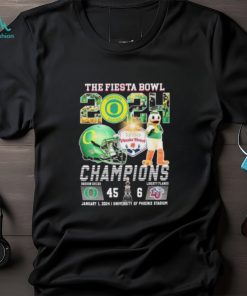 The Fiesta Bowl 2024 Champions Oregon Ducks 45 6 Liberty Flames January 12024 T Shirt