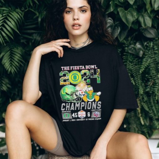 The Fiesta Bowl 2024 Champions Oregon Ducks Mascot 45 6 Liberty Flames January 12024 University Of Phoenix Stadium T Shirt