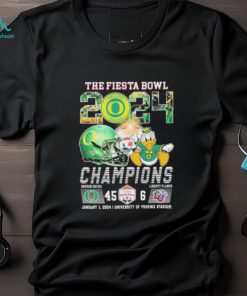 The Fiesta Bowl 2024 Champions Oregon Ducks Mascot 45 6 Liberty Flames January 12024 University Of Phoenix Stadium T Shirt