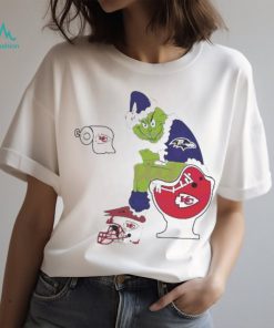 The Grinch Baltimore Ravens And Kansas City Chiefs The Grinch San Francisco 49ers And Detroit Lions On Toilet Shirt