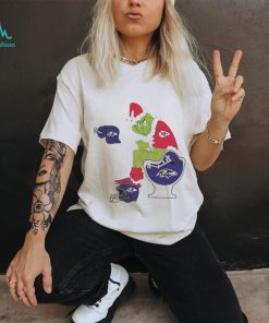 The Grinch Kansas City Chiefs And Ravens The Grinch San Francisco 49ers And Detroit Lions On Toilet Shirt