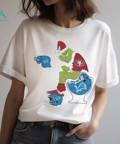 The Grinch San Francisco 49ers And Detroit Lions On Toilet Shirt