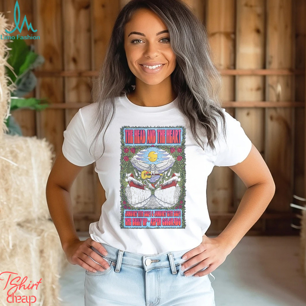 The Head And The Heart Belly Up Aspen Jan 11 12, 2024 Shirt Unisex T Shirt The Head And The Heart Belly Up Aspen Jan 11 12, 2024 Shirt Unisex T Shirt