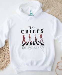 The Kansas City Chiefs Andy Reid Travis Kelce Patrick Mahomes and Chris Jones abbey road signatures shirt