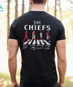 The Kansas City Chiefs Walking Abbey Road Super Bowl LVII Signatures Shirt