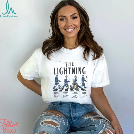 The Lightning Walking Abbey Road Signatures Ice Hockey Shirt