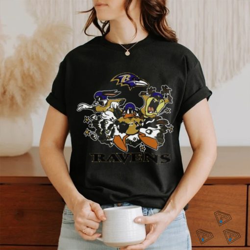 The Looney Tunes Cartoon Baltimore Ravens Football Logo Characters 2024 Shirt