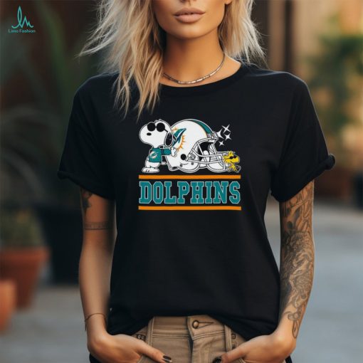 The Miami Dolphins Joe Cool and Woodstock Snoopy Mashup Shirt