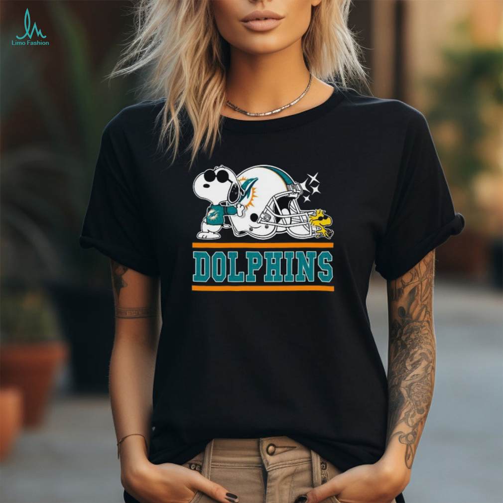 The Miami Dolphins Joe Cool and Woodstock Snoopy Mashup Shirt The Miami Dolphins Joe Cool and Woodstock Snoopy Mashup Shirt