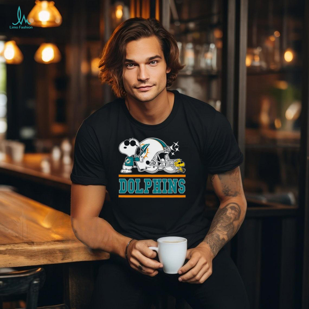 The Miami Dolphins Joe Cool and Woodstock Snoopy Mashup Shirt The Miami Dolphins Joe Cool and Woodstock Snoopy Mashup Shirt