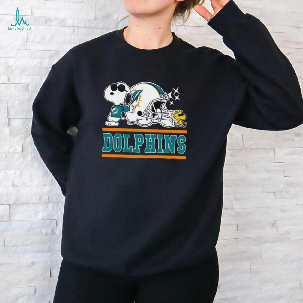 The Miami Dolphins Joe Cool and Woodstock Snoopy Mashup Shirt The Miami Dolphins Joe Cool and Woodstock Snoopy Mashup Shirt