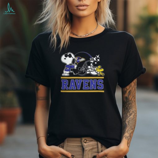 The Ravens Football Joe Cool and Woodstock Snoopy Mashup Shirt