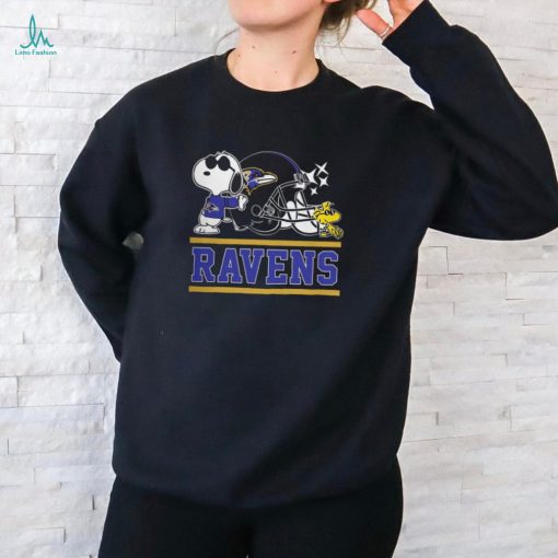 The Ravens Football Joe Cool and Woodstock Snoopy Mashup Shirt