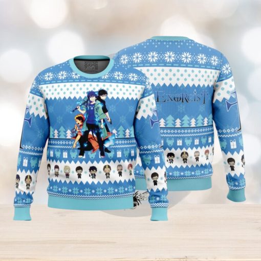 The Trio Blue Exorcist Ugly Christmas Sweater